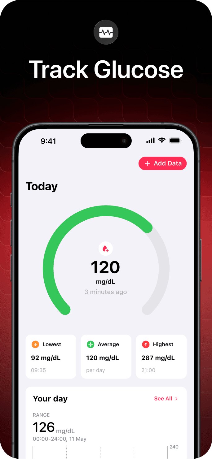 Glucose Tracker app screenshot