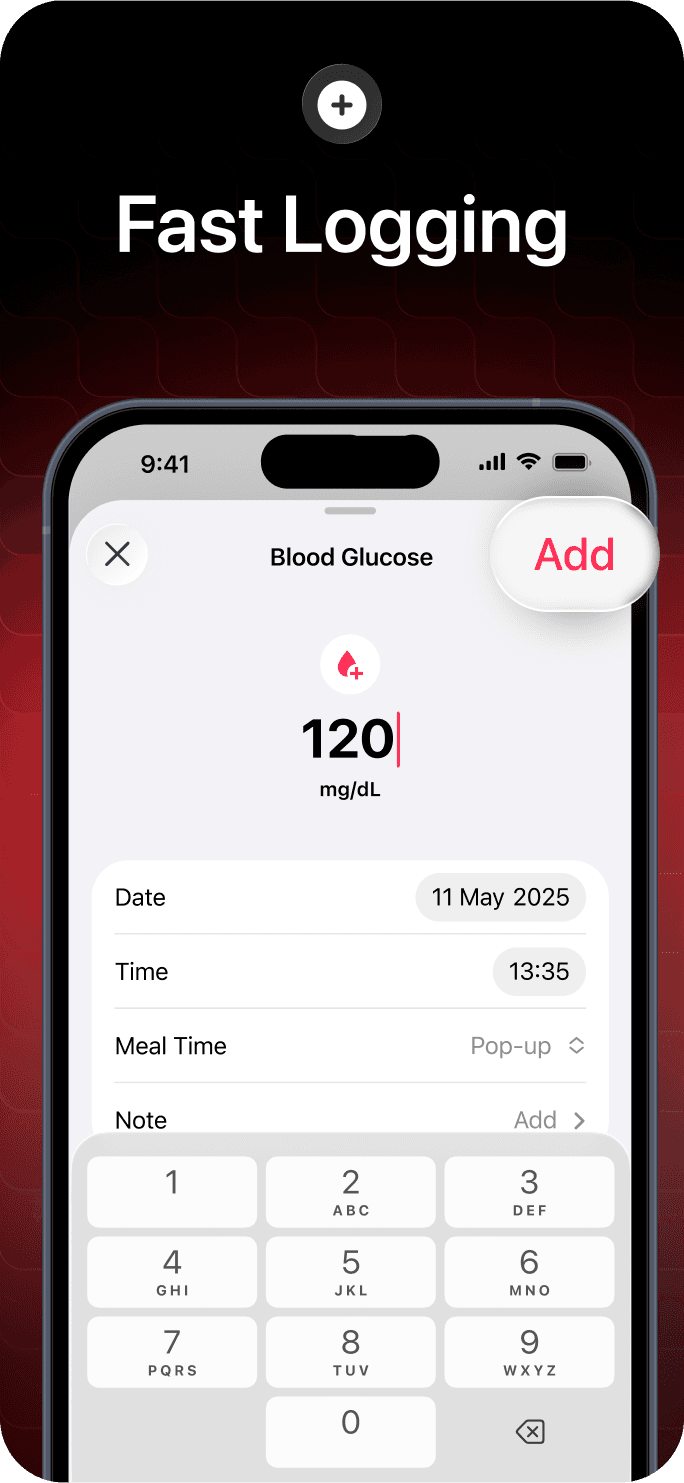 Glucose Tracker app screenshot