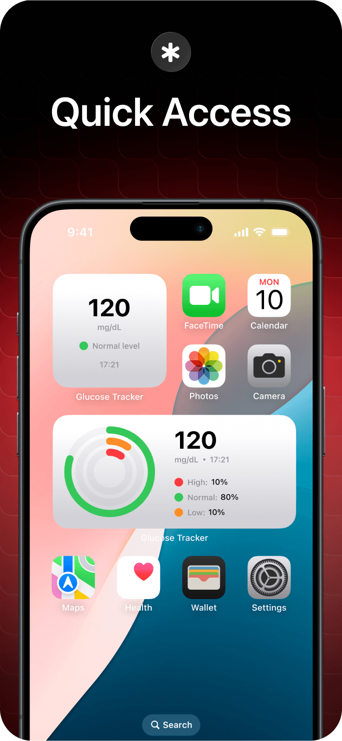 Glucose Tracker app screenshot